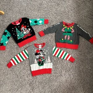 Disney Festive Christmas Girl Sweaters- set of 3